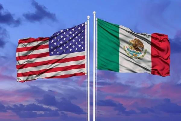 پرچم آمریکا و مکزیک